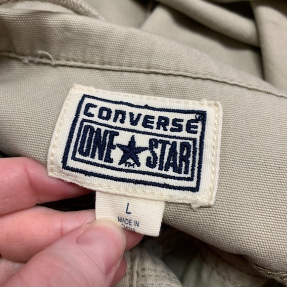 Y2K Converse Hooded Utility Coat Womens Large Cotton Belt Double Breasted Jacket - Picture 6 of 8